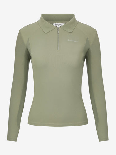 SS24 LM Long Sleeve Sport Polo Shirt, Fern
