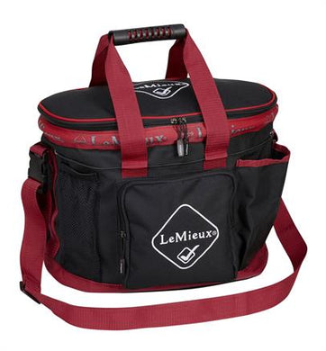 LM Grooming Bag Black - Burgundy  (oval)
