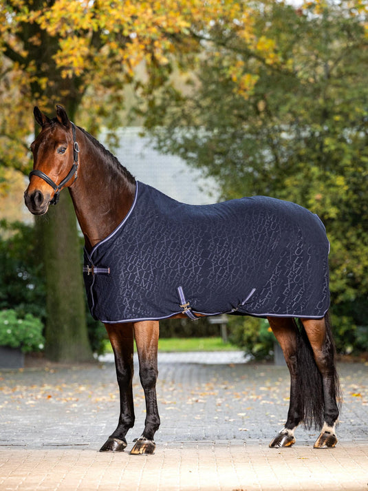 LM(F) CORE Arika Monogram Fleece Rug Navy
