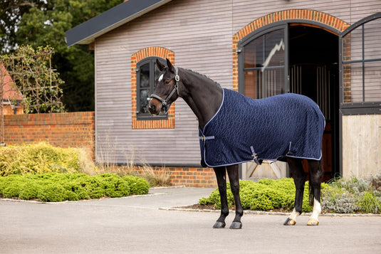 LM(F) CORE Arika Monogram Fleece Rug Navy