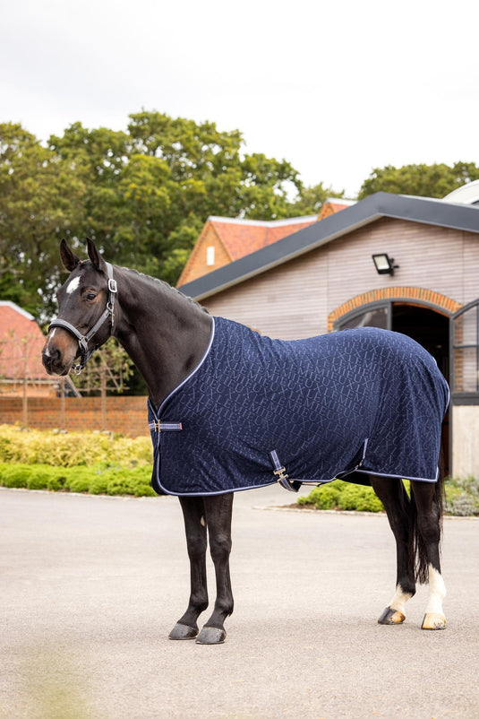 LM(F) CORE Arika Monogram Fleece Rug Navy