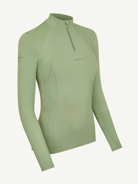 SS24 LM Mia Mesh Long Sleeve Base Layer, Thyme