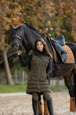 AW24 Harper Longline Puffer Gilet Alpine