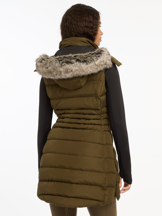 AW24 Harper Longline Puffer Gilet Alpine