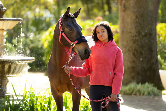 AW25 LM Vogue Headcollar & Leadrope Cranberry