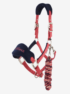 AW25 LM Vogue Headcollar & Leadrope Cranberry