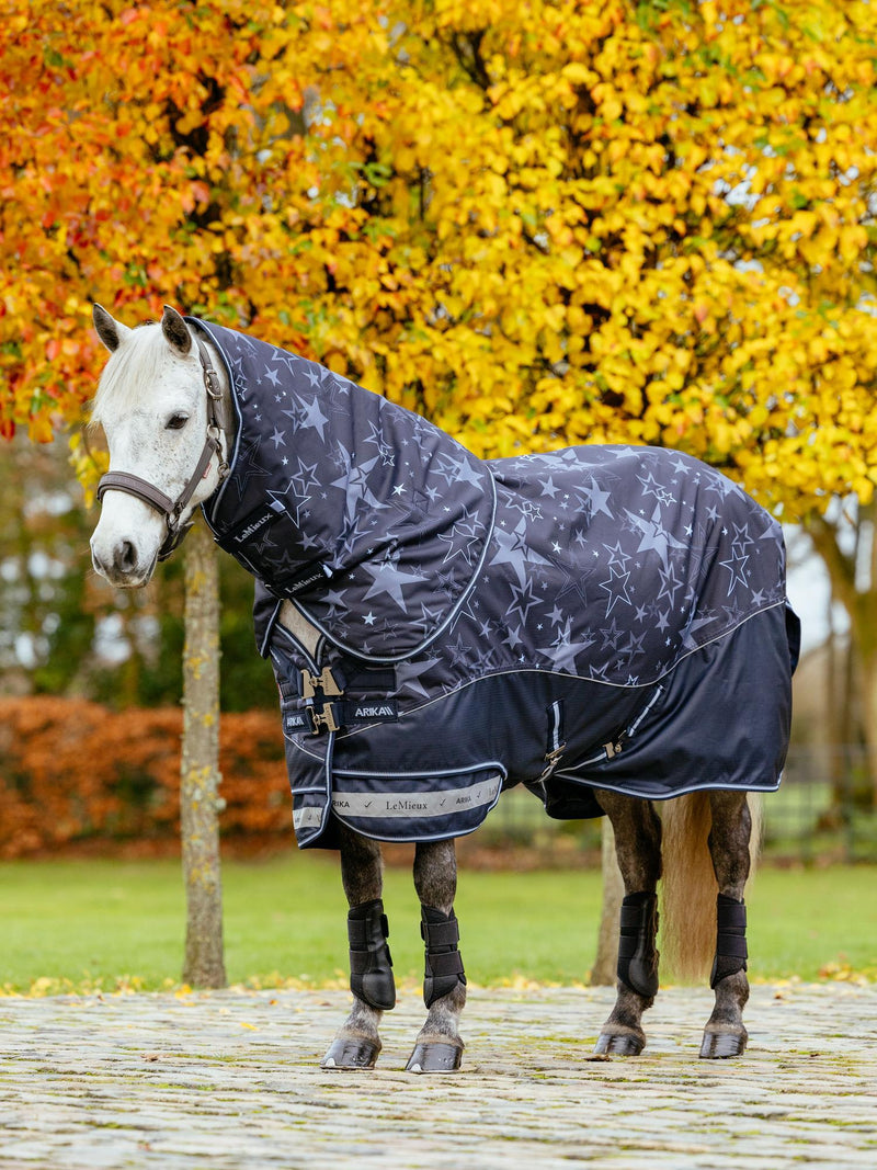 Indlæs billede i Gallery Viewer, AW25 LM Arika Star 200g Turnout Rug Navy

