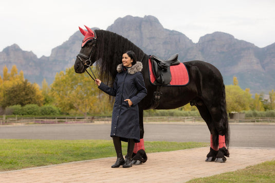 AW25 LM Suede Dressage Square Cranberry