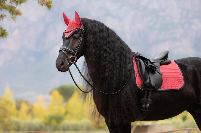 Indlæs billede i Gallery Viewer, AW25 LM Suede Dressage Square Cranberry
