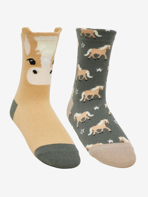 AW25 LM Mini Cotton Character Socks Haflinger 2 Pack Rosemary