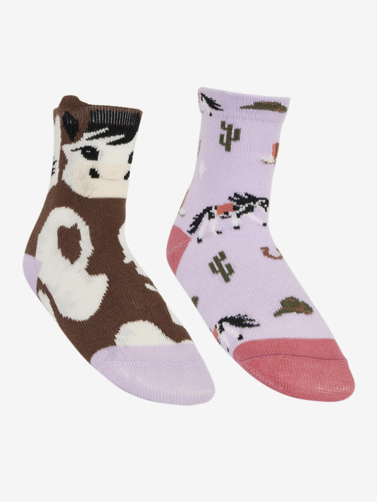 AW25 LM Mini Cotton Character Socks Paint Pony 2 Pack Lilac