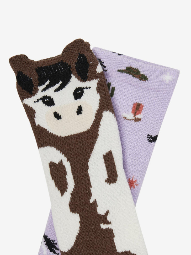 Indlæs billede i Gallery Viewer, AW25 LM Mini Cotton Character Socks Paint Pony 2 Pack Lilac
