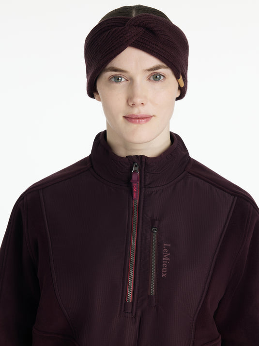 AW25 LM Clara Rib Knot Headband Damson