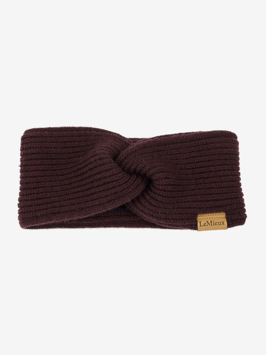 AW25 LM Clara Rib Knot Headband Damson