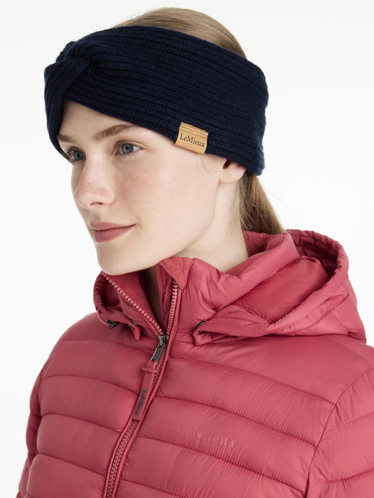 AW25 LM Clara Rib Knot Headband Navy