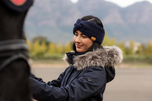 AW25 LM Clara Rib Knot Headband Navy