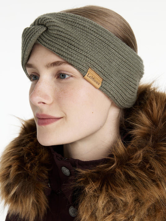 AW25 LM Clara Rib Knot Headband Rosemary