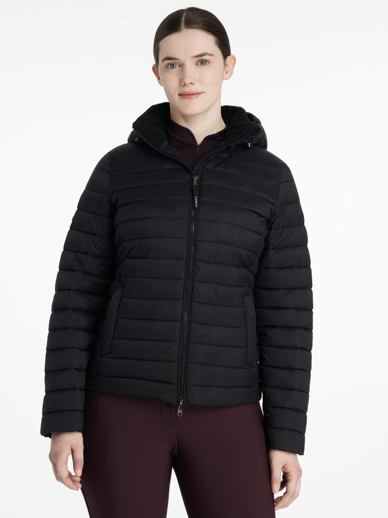 Indlæs billede i Gallery Viewer, LM CORE Rose Hooded Puffer Jacket Black
