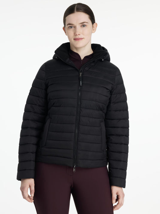 LM CORE Rose Hooded Puffer Jacket Black