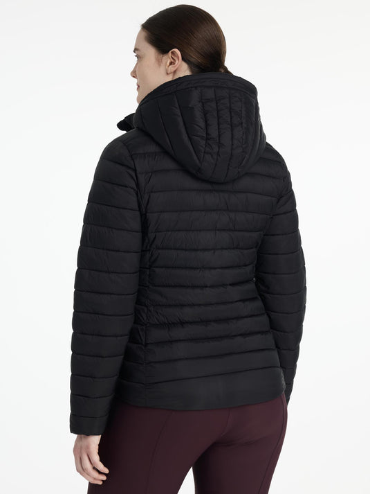 LM CORE Rose Hooded Puffer Jacket Black