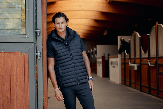 LM Mens Hooded Puffer Gilet Navy