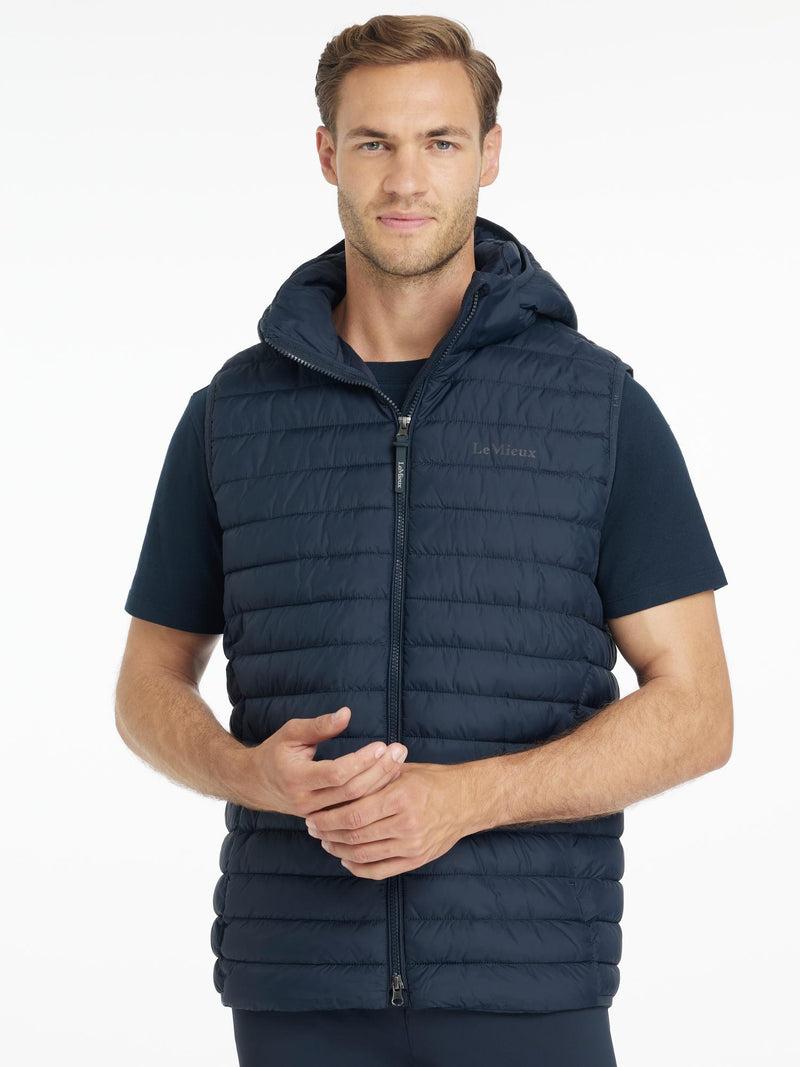 Indlæs billede i Gallery Viewer, LM Mens Hooded Puffer Gilet Navy
