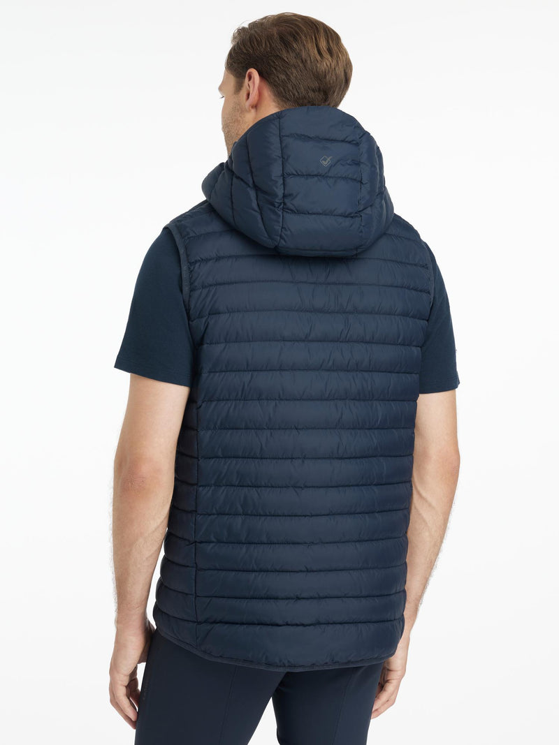 Indlæs billede i Gallery Viewer, LM Mens Hooded Puffer Gilet Navy
