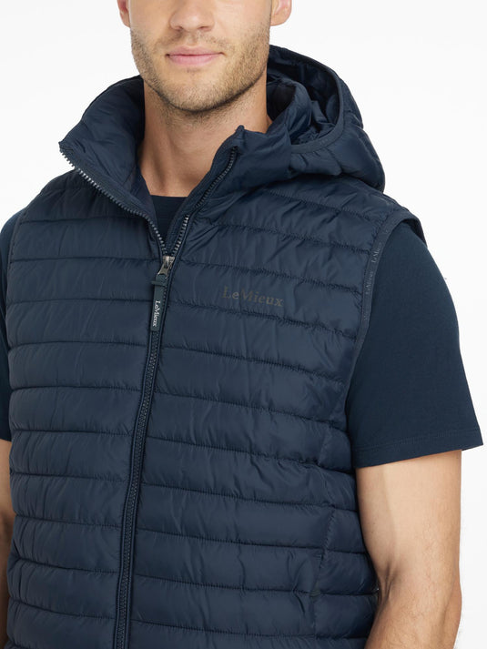 LM Mens Hooded Puffer Gilet Navy