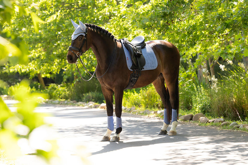 Indlæs billede i Gallery Viewer, SS26 Suede Dressage Square Powder Blue
