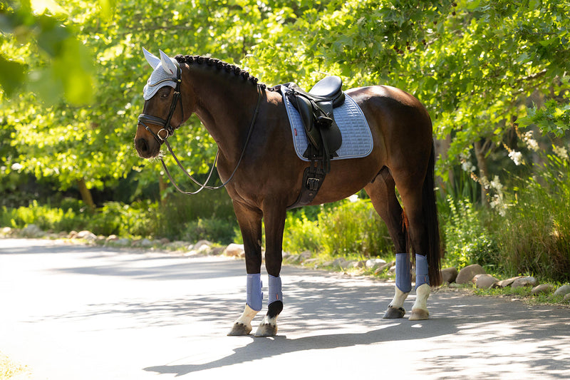 Indlæs billede i Gallery Viewer, SS26 Suede Dressage Square Powder Blue

