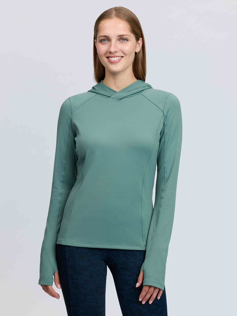 Indlæs billede i Gallery Viewer, Heidi Hooded Mid Layer Aloe
