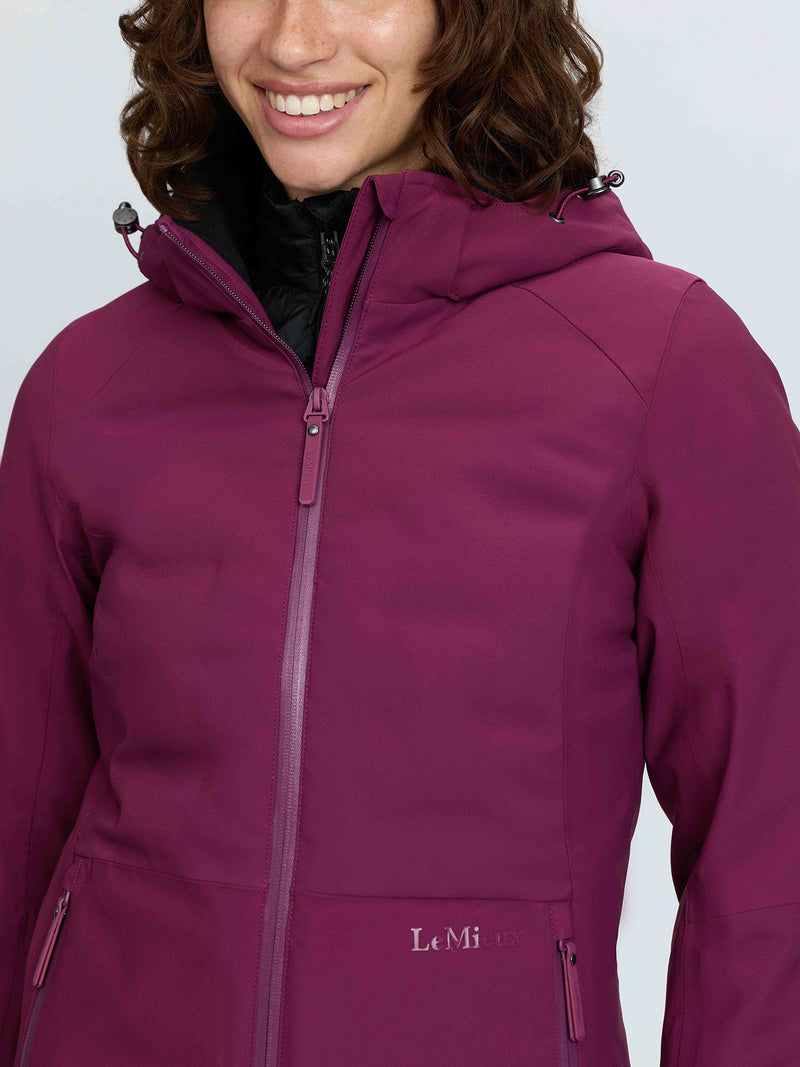 Indlæs billede i Gallery Viewer, Brooke 3 in 1 Waterproof Hybrid Jacket Blackberry
