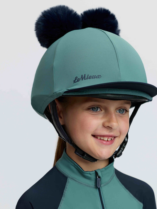 Mini Double Pom Hat Silk Navy/Aloe