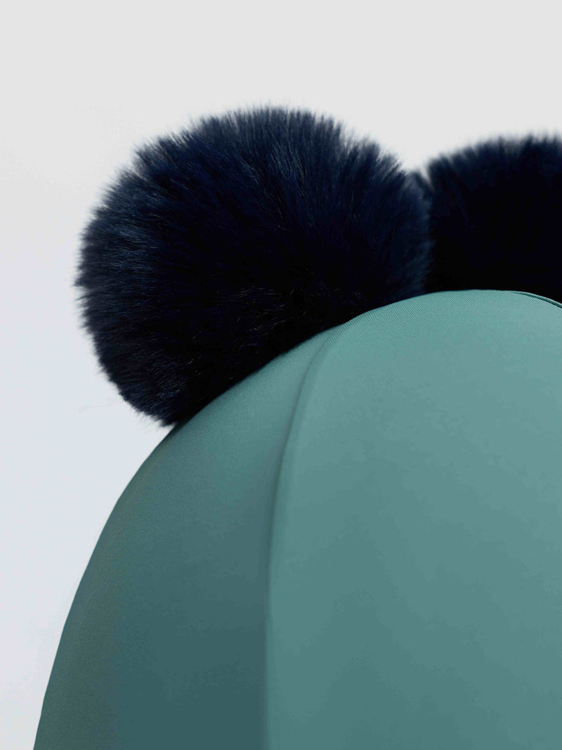 Indlæs billede i Gallery Viewer, Mini Double Pom Hat Silk Navy/Aloe
