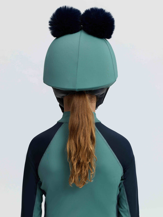 Mini Double Pom Hat Silk Navy/Aloe