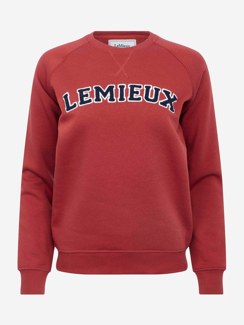 Indlæs billede i Gallery Viewer, Vida Varsity Crew Neck Sweat Russet
