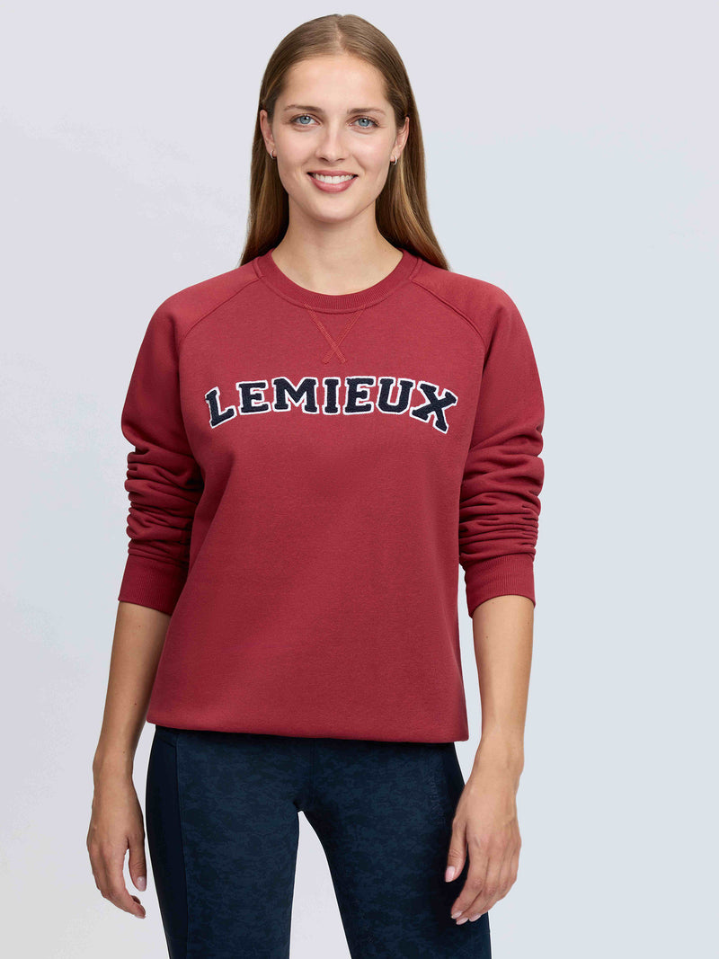 Indlæs billede i Gallery Viewer, Vida Varsity Crew Neck Sweat Russet
