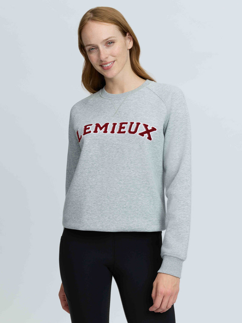 Indlæs billede i Gallery Viewer, Vida Varsity Crew Neck Sweat Grey Marl
