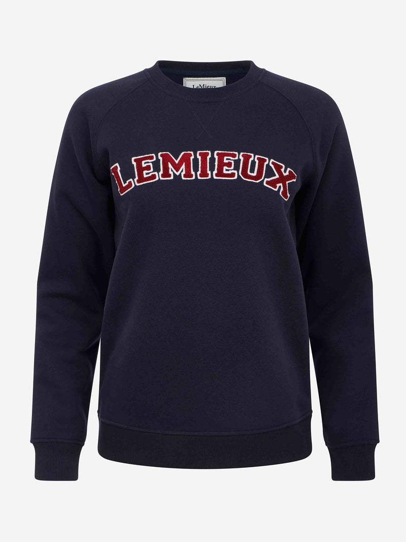 Indlæs billede i Gallery Viewer, Vida Varsity Crew Neck Sweat Navy
