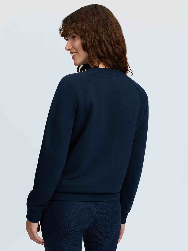 Indlæs billede i Gallery Viewer, Vida Varsity Crew Neck Sweat Navy
