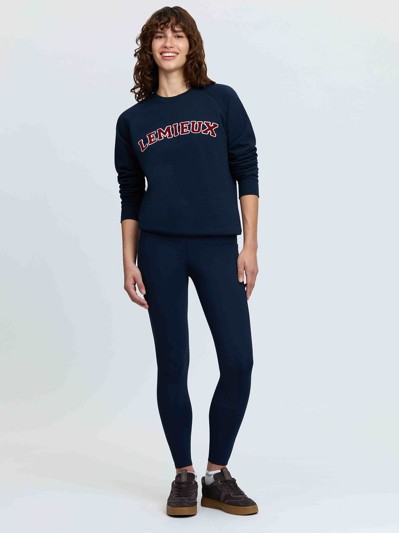 Indlæs billede i Gallery Viewer, Vida Varsity Crew Neck Sweat Navy

