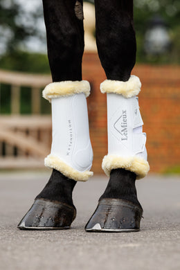 LM Motionflex Dressage Boot with Fur Edge White