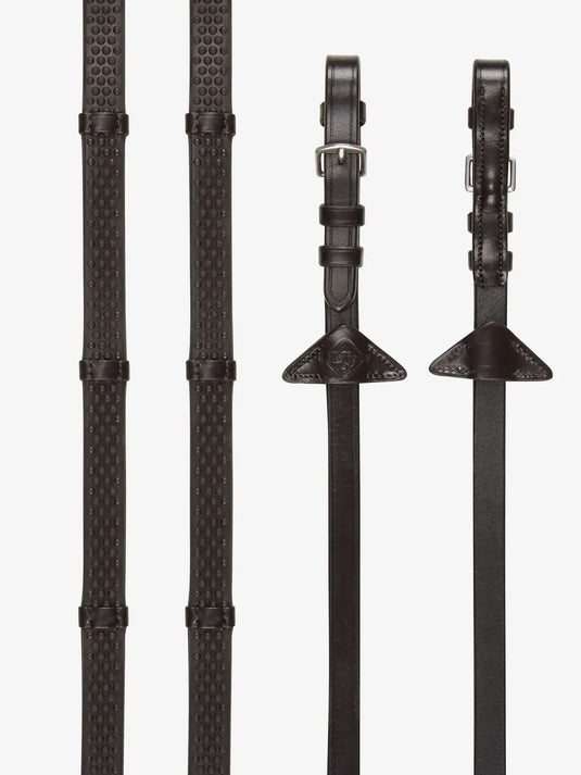 LM(F) CORE Soft Rubber Reins with Stoppers Brown/Silver