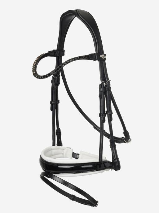 Indlæs billede i Gallery Viewer, Kudos Patent Dressage Bridle Black/White
