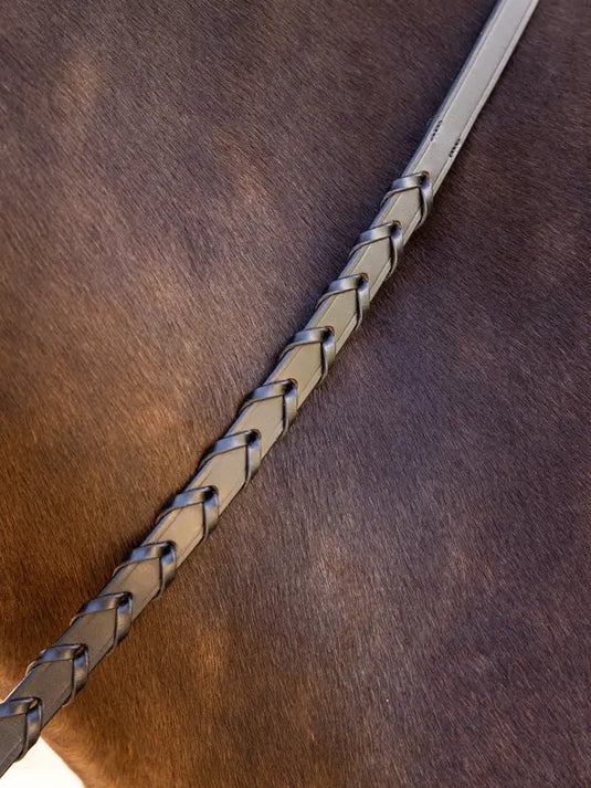 LM(F) CORE Leather Laced Reins Black/Silver