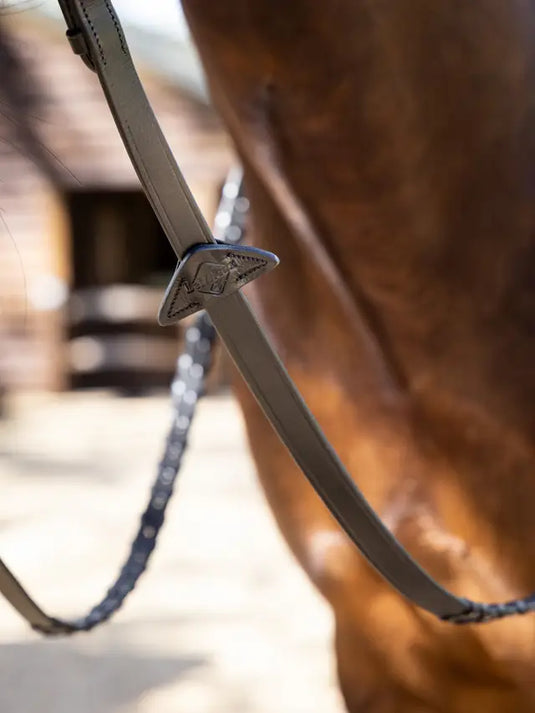 LM(F) CORE Leather Laced Reins Black/Silver