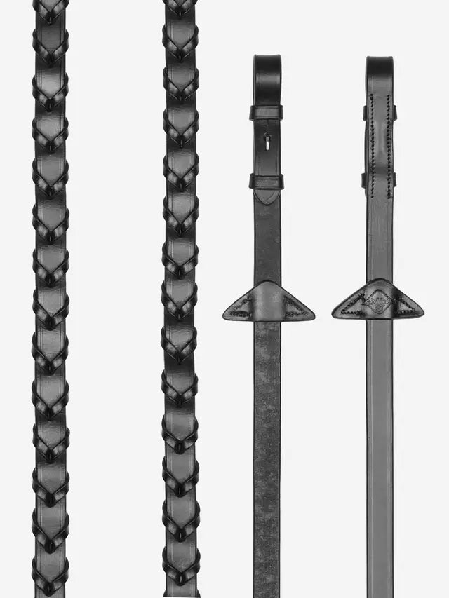 Indlæs billede i Gallery Viewer, LM(F) CORE Leather Laced Reins Black/Silver
