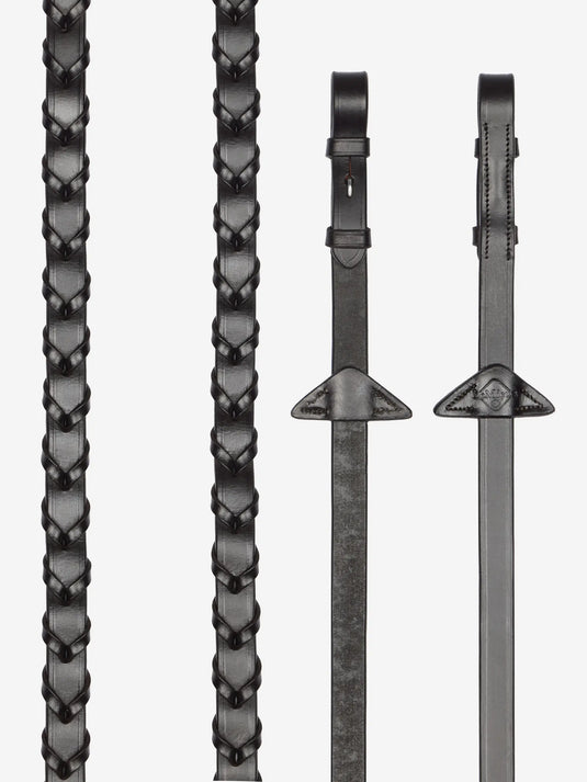 LM(F) CORE Leather Laced Reins Brown/Silver