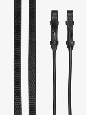 LM Rolled Reins Black/Silver