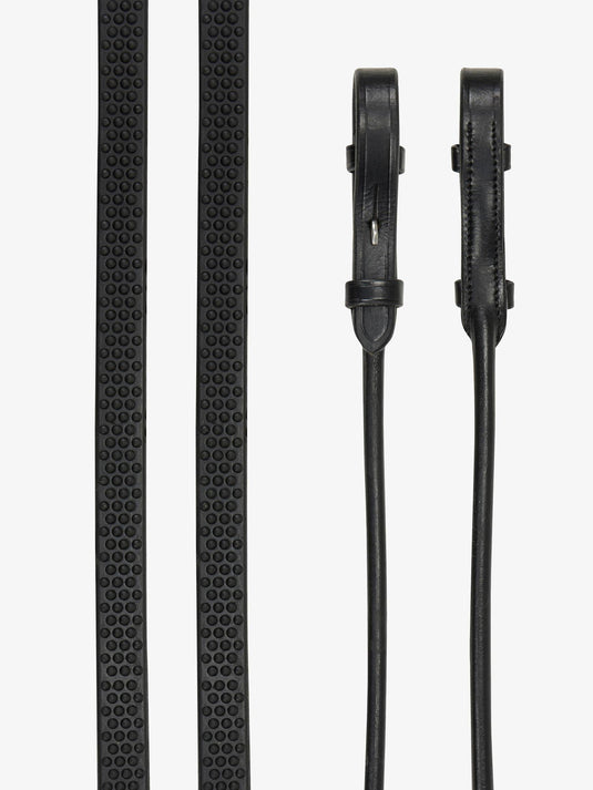 Rolled Reins Black/Silver